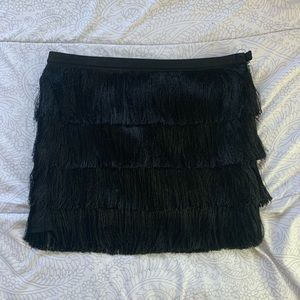 Black fringe skirt